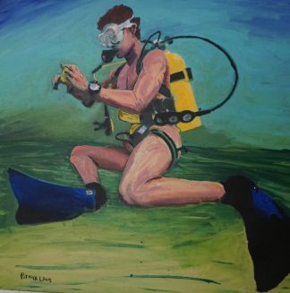 Submerged over the Horizon, 16" x 16"